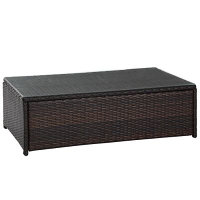 Image showing  Palm Harbor Wicker Glass-Top Outdoor Coffee Table