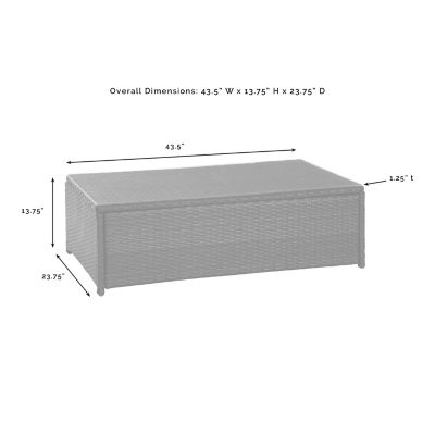 Image showing  Palm Harbor Wicker Glass-Top Outdoor Coffee Table