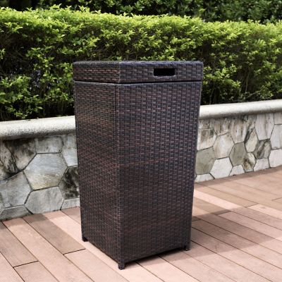 Crosley Palm Harbor Outdoor Wicker Trash Bin Co7301 Br At