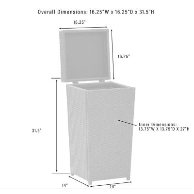 Image showing  13 gal. Palm Harbor Outdoor Wicker Trash Bin