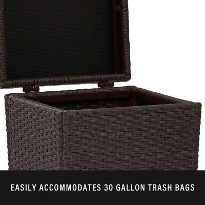 Image showing  13 gal. Palm Harbor Outdoor Wicker Trash Bin