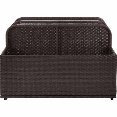 Image showing  Palm Harbor Outdoor Float Wicker Storage Caddy, 37.5 in. x 44 in. x 29.5 in., Brown