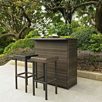 Crosley 3 pc. Palm Harbor Wicker Bar Set -  KO70009BR