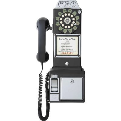 Crosley 1950S Payphone, Black