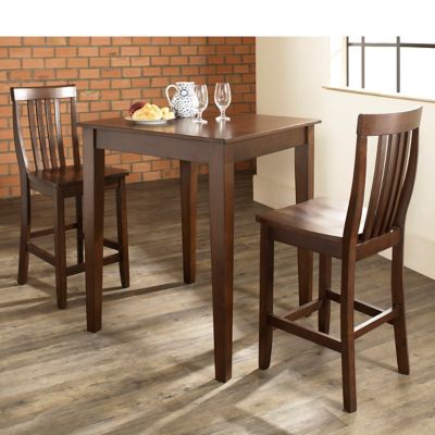 Crosley 3 pc. Pub Dining Set with Tapered Legs, Mahogany