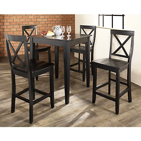 Crosley 5 pc. Pub Dining Set with Tapered Legs, KD520005BK