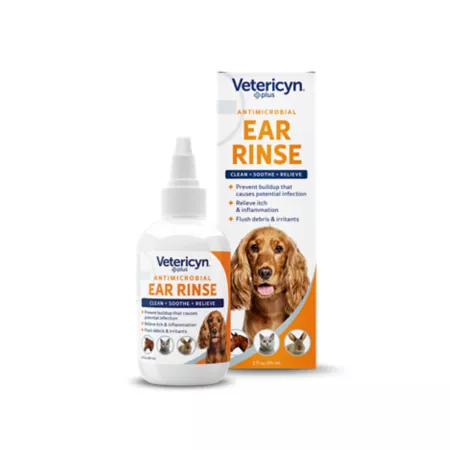 Vetericyn Plus Antimicrobial Liquid Ear Rinse for Dogs and Cats 3 oz. Cat Ear Care