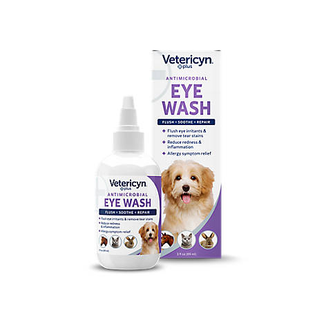 Vetericyn Plus Antimicrobial Eye Wash for Dogs and Cats, 3-ounce