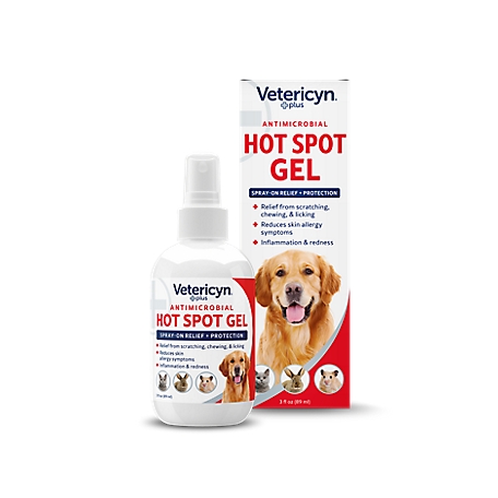 Vetericyn Plus Antimicrobial Hot Spot Gel Spray-On Relief for Dogs and Cats, 3-ounce