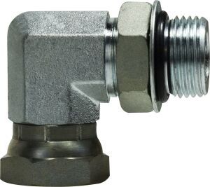 Image showing  1/2 in. Male Boss O-Ring x 1/2 in. Swivel Female NPSM Fitting, 90 Degree