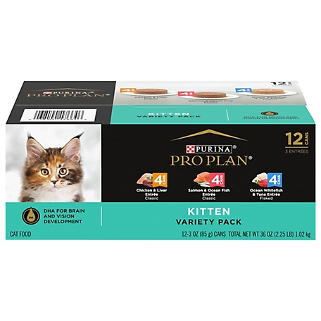Purina Pro Plan High Protein Wet Kitten Food Variety pk., DEVELOPMENT Kitten Favorites - (12) 3 oz. Cans