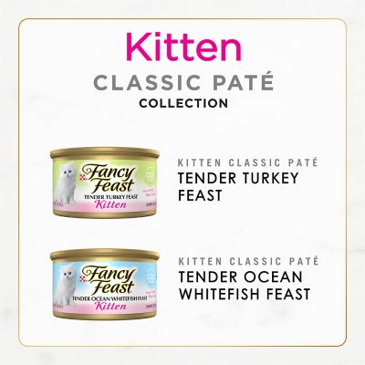 Image showing  Kitten Grain-Free Turkey and Whitefish Pate Collection Wet Cat Food Variety Pack, 3 oz., Pack of 12 Cans