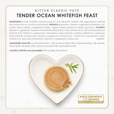 Image showing 7 th Purina Fancy Feast Kitten Grain-Free Turkey and Whitefish Pate Collection Wet Cat Food Variety pk., 3 oz., Pack of 12 Cans