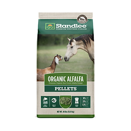 Standlee Premium Western Forage Organic Alfalfa Hay Pellets Horse and Goat Feed, 40 lb.