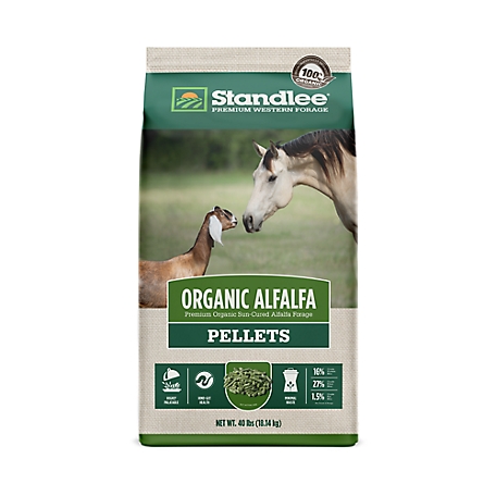 Standlee Premium Western Forage Organic Alfalfa Hay Pellets Horse & Goat Feed, 40 lb.