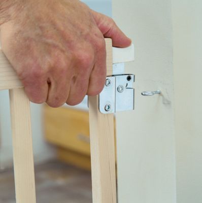 Image showing  27 in. Extra-Wide Swing Wooden Pet Gate, 60 in. to 103 in. W