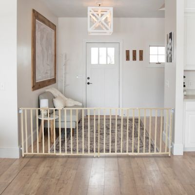 Image showing  27 in. Extra-Wide Swing Wooden Pet Gate, 60 in. to 103 in. W