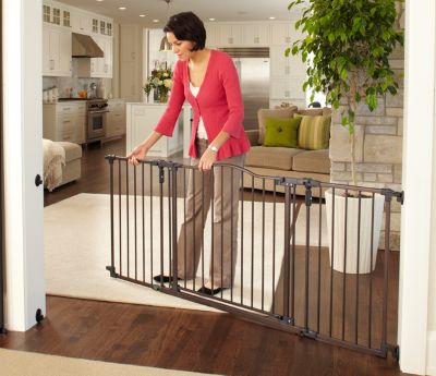 Image showing 6 th MyPet Extra Wide Windsor Arch Walk-Through Steel Pet Gate, 38.3 in. to 72 in. W