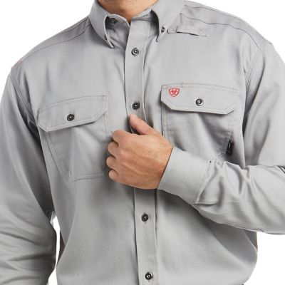 Image showing  Men's FR Flame-Resistant Solid Long-Sleeve Work Shirt
