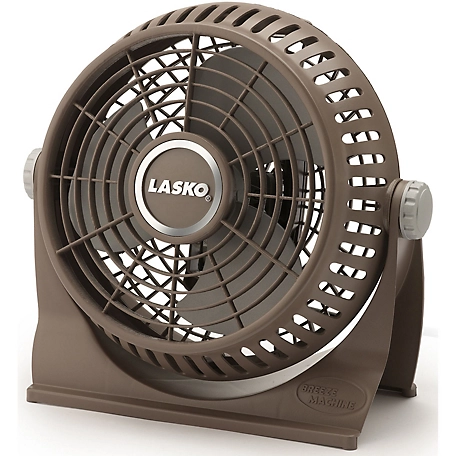 Lasko 10 in. Breeze Machine Pivoting Floor/Table Fan, Brown