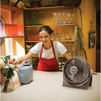 Image showing  10 in. Breeze Machine Pivoting Floor/Table Fan, Brown