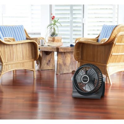 Image showing  10 in. Breeze Machine Pivoting Floor/Table Fan, Black