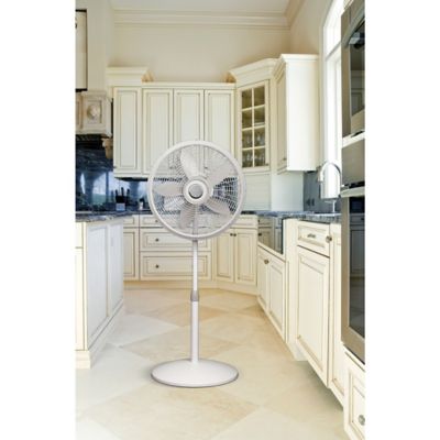 Image showing  18 in. Adjustable Elegance and Performance Pedestal Fan, White