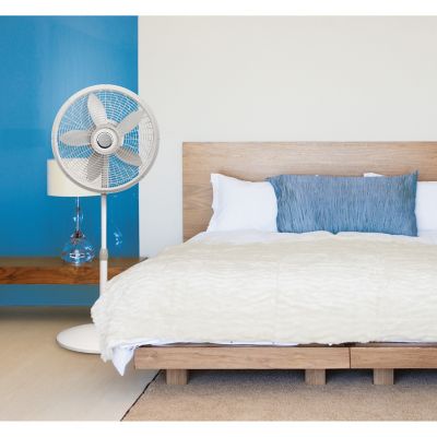 Image showing  18 in. Adjustable Elegance and Performance Pedestal Fan, White