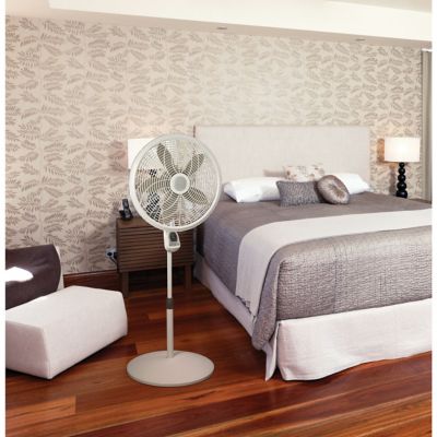 Image showing  18 in. Adjustable Elegance and Performance Pedestal Fan with Remote Control, White
