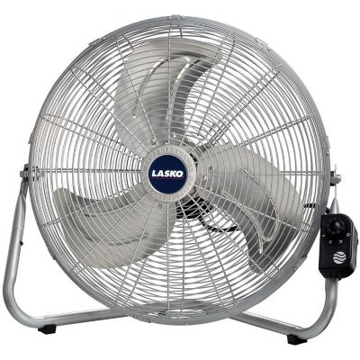 Lasko 20 in. High Velocity Floor Fan with QuickMount, Silver