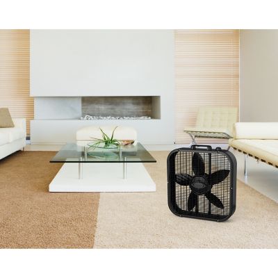 Image showing  20 in. 3-Speed Indoor Decor Colors Box Fan, 495 CFM, Black