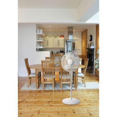 Image showing  16 in. 3-Speed Oscillating Stand Fan, 1,140 CFM, White