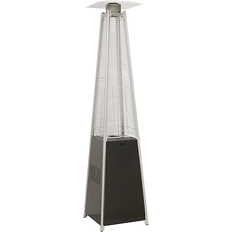 Hanover 7-Ft. Tall 42,000 BTU Propane Pyramid Patio Heater with Wheels for Outdoor Events and Entertaining in Black