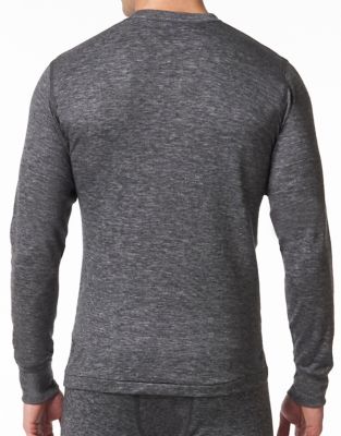 Image showing  Men's Long-Sleeve Double Layer Wool Blend Base Layer Shirt, Charcoal Mix