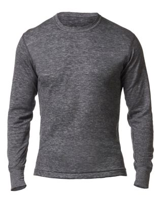 Image showing  Men's Long-Sleeve Double Layer Wool Blend Base Layer Shirt, Charcoal Mix