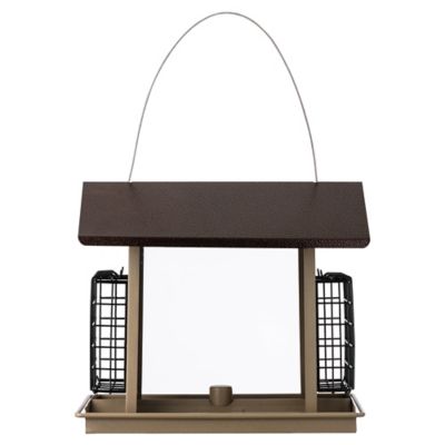 Image showing  8.37 lb. Hopper Bird Feeder with Suet Holders, 2 Suet Cake Capacity, Large