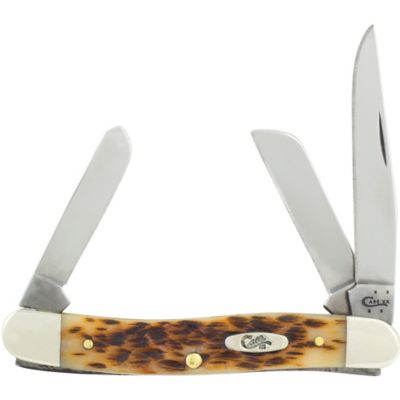 Case Cutlery 2.56 in. Bone CS Medium Stockman Knife, Amber