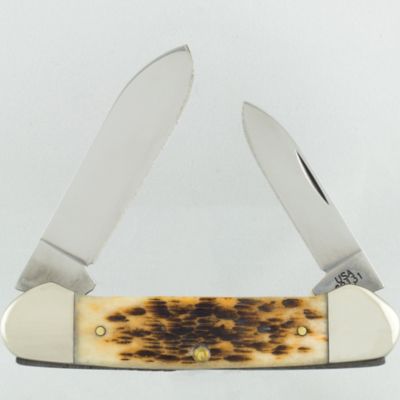 Image showing  2.63 in. Bone CS Canoe Pocket Knife, Amber