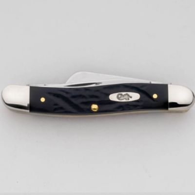 Image showing  2.56 in. Rough Jigged Synthetic Medium Stockman Pocket Knife, Black