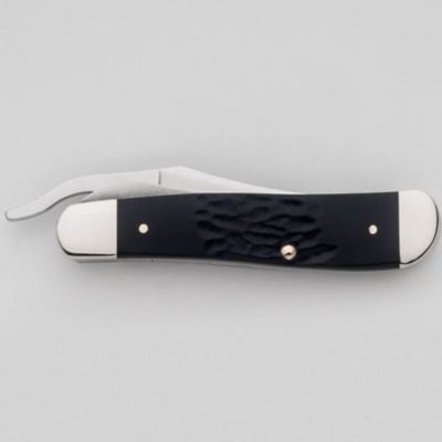 Image showing  2.69 in. Rough Jigged Synthetic RussLock Pocket Knife, Black