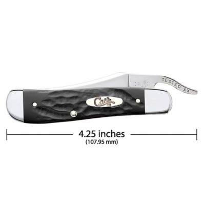 Image showing  2.69 in. Rough Jigged Synthetic RussLock Pocket Knife, Black