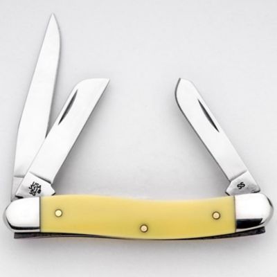 Image showing  2.56 in. Smooth Synthetic Medium Stockman Pocket Knife, Yellow