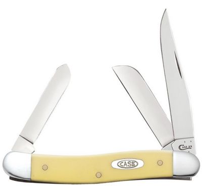 Image showing  2.56 in. Smooth Synthetic Medium Stockman Pocket Knife, Yellow