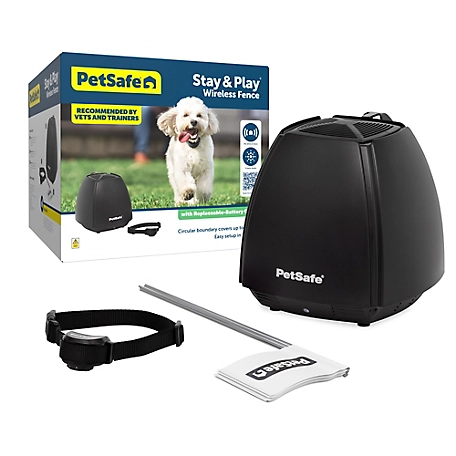 PetSafe Stay & Play Wireless Fence with Replaceable Battery Collar for Dogs
