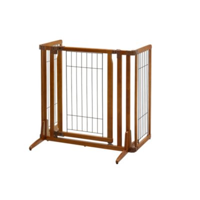Image showing  32 in. Premium Plus Freestanding Wooden Pet Gate with Door