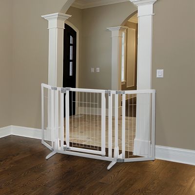 Richell 32 in. Premium Plus Freestanding Wooden Pet Gate with Door