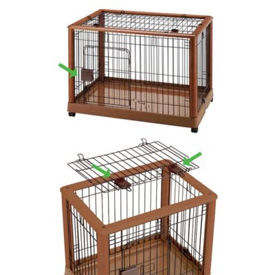 Image showing  Mobile 1-Door Rubberwood Pet Pen, 38.6 in.