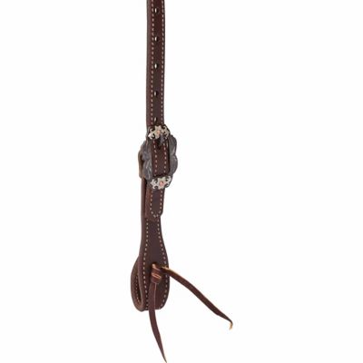 Image showing  Working Tack Sliding Ear Headstall with Buffed Brown Iron Hardware