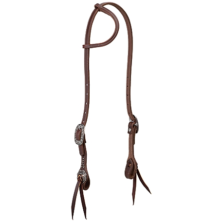 Weaver Leather Working Tack Sliding Ear Headstall with Floral Hardware