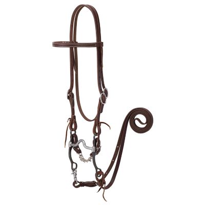 Weaver Leather Working Tack Bridle with Medium Port Mouth Bit